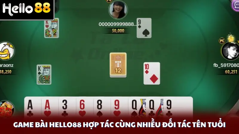 Game bài Hello88 hợp tác cùng nhiều đối tác tên tuổi